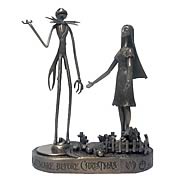 NBX Jack Skellington and Sally Bronze Paperweight Set