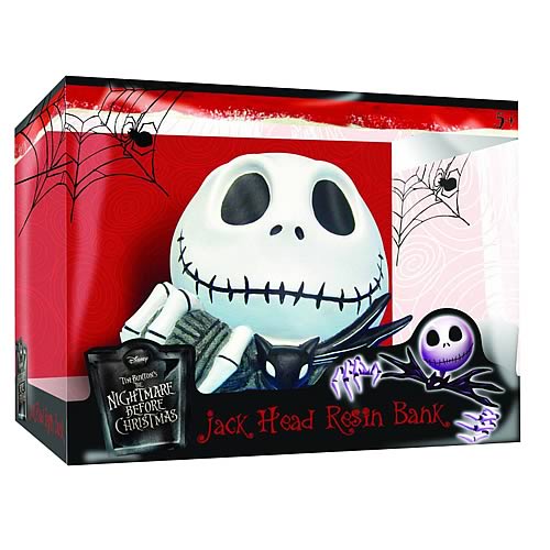 Nightmare Before Christmas Jack Skellington Head Resin Bank