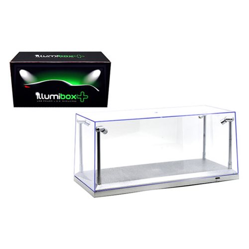 IllumiBox 14-Inch LED Light Crystal Clear Silver Showcase