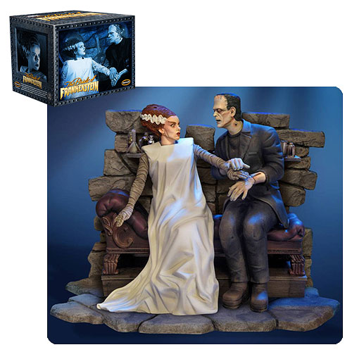 Bride Frankenstein Bride & Monster Statue