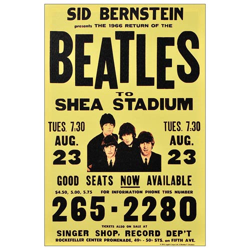 The Beatles Shea Stadium 1966 Poster Medium Canvas Print