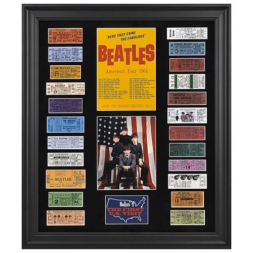Beatles 1964 U.S. Tour with Tickets Framed Presentation