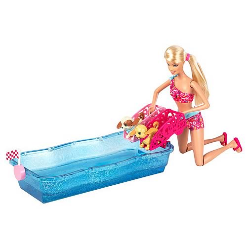 Barbie Swim and Race Pups Caucasian Doll Set