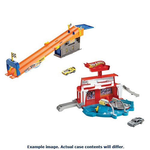 Hot Wheels Ready to Play Garage and Car Wash Playset Case