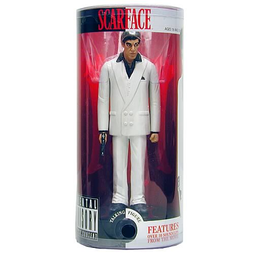 Scarface 9-Inch Explicit Phrase Talking Figure - White Suit