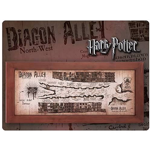 Harry Potter Diagon Alley Map Framed Replica