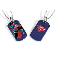 Superman Running Dog Tag Necklace