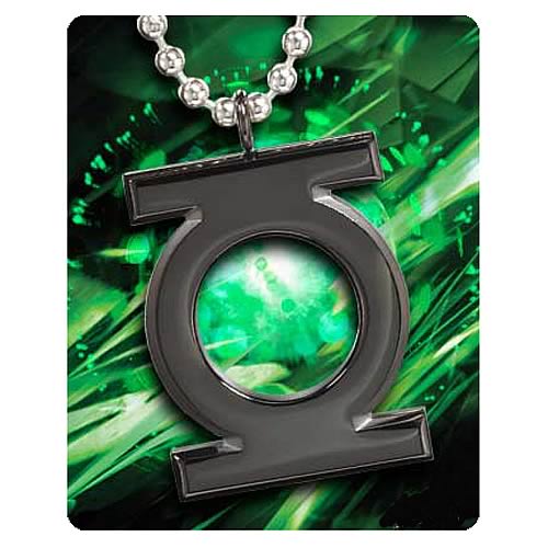 Green Lantern Black Emblem Pendant Necklace