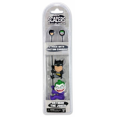 Batman and Joker 2-Inch Scalers Ear Bud Headphones