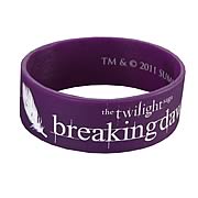 Twilight Breaking Dawn Logo and Feathers Rubber Bracelet