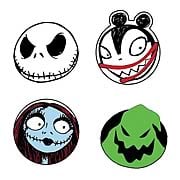 Coasters > Nightmare Before Christmas - Little known fact: Skeletons dont want to ruin your coffee table! The many faces of Tim Burtons classic film ready for your favorite beverage! Makes a great gift!   The Nightmare Before Christmas  continues to inspire the imagination, over ten years after its original release! Now you can pay your respects to Tim Burtons beloved characters with this great set of 4 coasters - adorned with the faces of some of your favorite characters from the film!: Sizes 