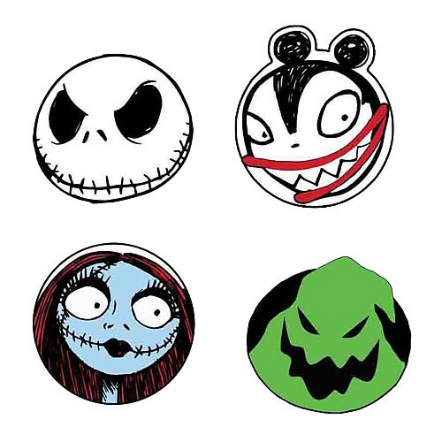 Nightmare Before Christmas Character Head Coaster 4-Pack