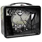 Lunch Boxes > Nightmare Before Christmas - Pack your lunch with Halloweentown style! Spooky and fun lunch box featuring Jack Skellington from  The Nightmare Before Christmas ! Includes matching drink container! Pack your lunch with Halloweentown style, with this Nightmare Before Christmas Jack and Friends Lunch Box! Featuring Jack Skellington and Lock, Shock and Barrel from Tim Burtons classic  The Nightmare Before Christmas , this lunch box also includes a matching drink container. Order yours today!: Sizes 