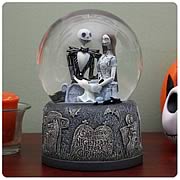Snow Globes > Nightmare Before Christmas - From Halloweentown to your home! High-quality and hand-painted! Relive your favorite moments from  The Nightmare Before Christmas ! From Halloweentown to your home, spread some holiday cheer with this Nightmare Before Christmas Jack and Sally Water Ball! Made from high-quality resin and hand-painted, this water ball features Jack Skellington and Sally in a graveyard, from Tim Burtons classic  The Nightmare Before Christmas. Order yours today!: Sizes 