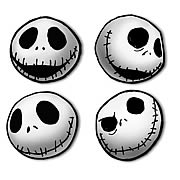 Coasters > Nightmare Before Christmas - Little known fact: Skeletons dont want to ruin your coffee table! The many faces of Jack Skellingtonready for your favorite beverage! Makes a great gift!   The Nightmare Before Christmas  continues to inspire the imagination, over ten years after its original release! Now you can pay your respects to Tim Burtons beloved characters with this great set of 4 coasters - adorned with the face of Jack Skellington himself!: Sizes 