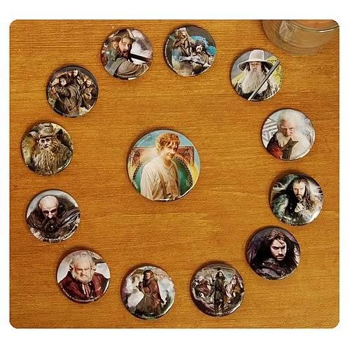 The Hobbit An Unexpected Journey Cast Pin Set 13-Pack