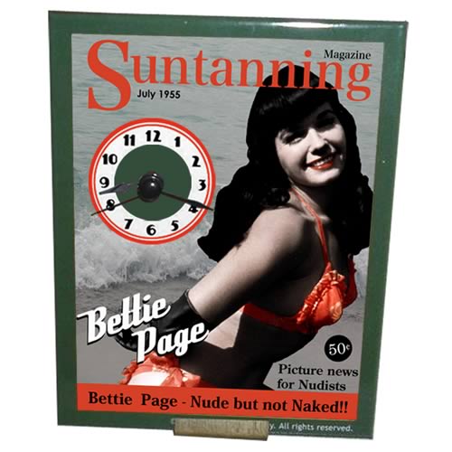 Bettie Page Mini Desk Clock