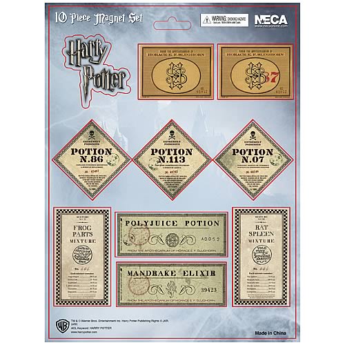 Harry Potter Half Blood Prince Potion Labels Magnets Sheet