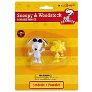 Peanuts Joe Cool Snoopy and Woodstock Bendable Figures