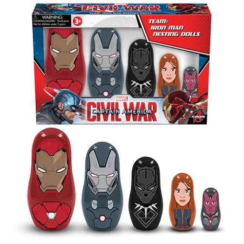 Captain America Civil War Iron Man Nesting Dolls, Not Mint