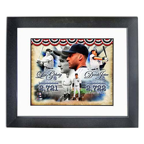 MLB Derek Jeter and Lou Gehrig Yankees Hit Leaders Photo