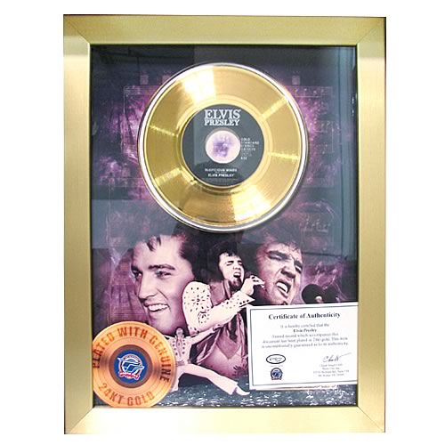 Elvis Presley Suspicious Minds 45 rpm Gold Record
