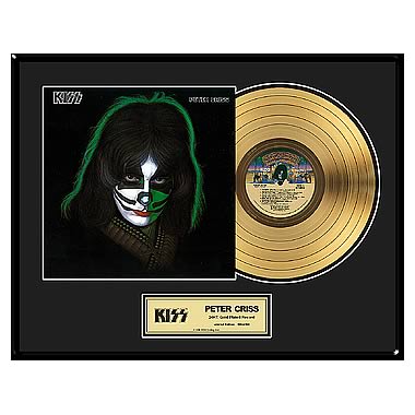 KISS Peter Criss Framed Gold Record