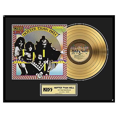 KISS Hotter Than Hell Framed Gold Record