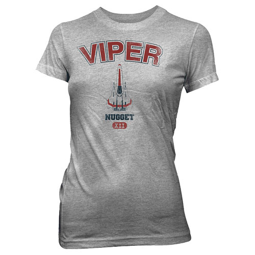 Battlestar Galactica Viper Nugget Gray Juniors T-Shirt