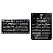 Firefly Builder's Plaques Metalized Sticker Set