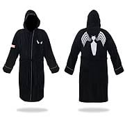 Spider-Man Black and Silver Hooded Cotton Bath Robe Spider-Man Black and Silver Hooded Cotton Bath Robe