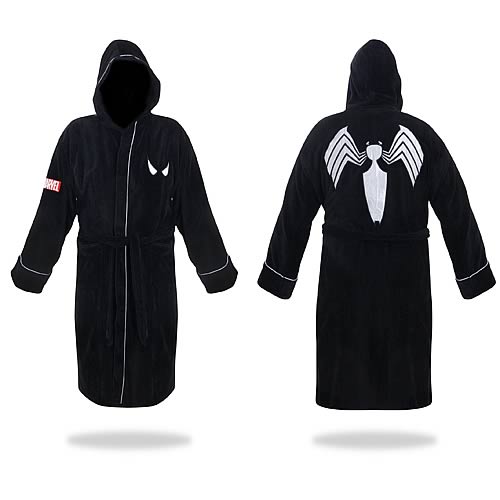 Spider-Man Black and Silver Hooded Cotton Bath Robe