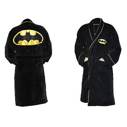 Batman Black Fleece Bathrobe Kids Large