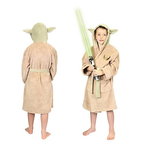 Star Wars Yoda Fleece Bath Robe Kids Small