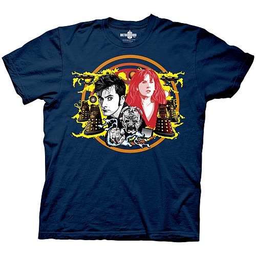 Doctor Who Tenth Doctor Doctor and Davros Blue T-Shirt
