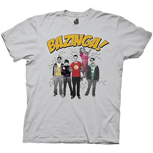 Big Bang Theory Bazinga Group Gray T-Shirt