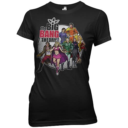 Big Bang Theory Comic Book Extruded Logo Juniors T-Shirt