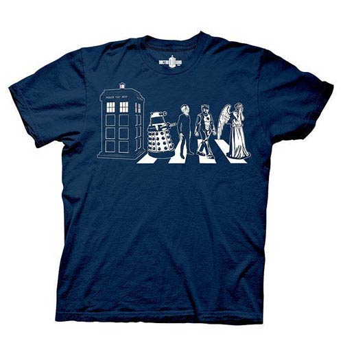 Doctor Who Detailed Street Crossing Blue T-Shirt