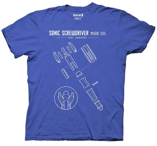 Doctor Who Sonic Screwdriver Components Blue T-Shirt