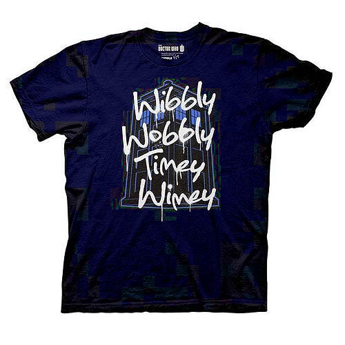 Doctor Who TARDIS Wibbly Wobbly Timey Wimey Black T-Shirt
