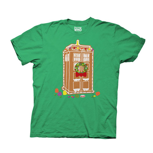 Doctor Who Gingerbread TARDIS Green T-Shirt