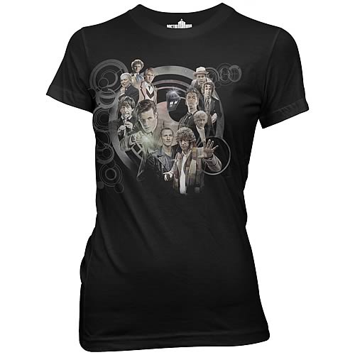 Doctor Who All Doctors and TARDIS Collage Juniors T-Shirt