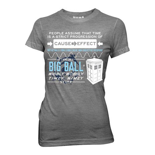 Doctor Who Wibbly Wobbly Timey Stuff Quote Juniors T-Shirt