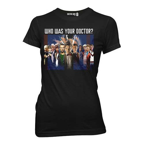 Doctor Who 12 Doctors Montage Black Juniors T-Shirt
