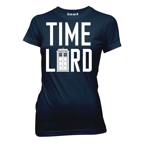 Doctor Who Time Lord With Tardis Blue Juniors T-Shirt