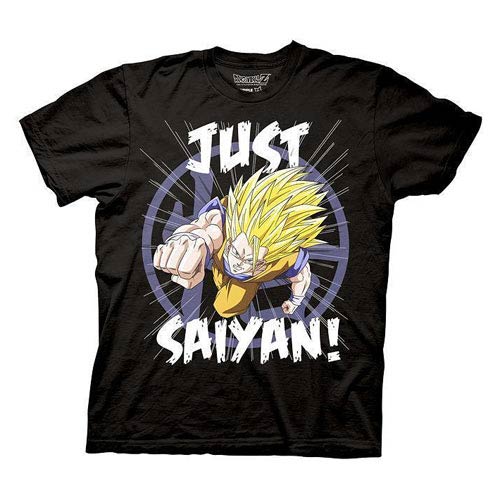 Dragon Ball Z Goku Just Saiyan! Black T-Shirt