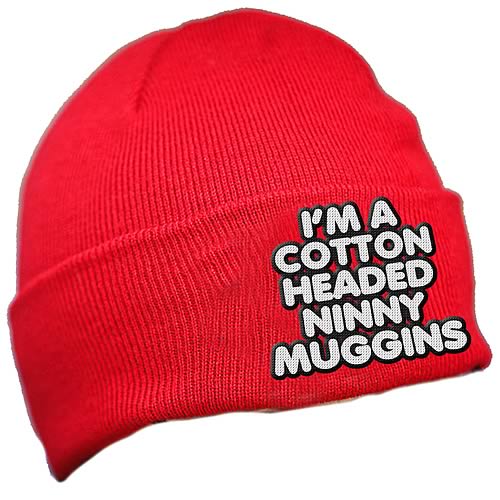 Elf Cotton Headed Ninny Muggins Red Beanie Hat