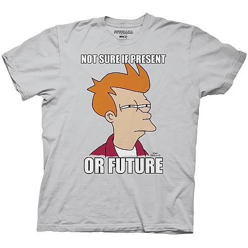 Futurama Not Sure if Present or Future Silver T-Shirt