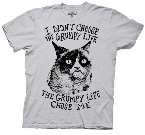 Grumpy Cat The Grumpy Life Chose Me Gray T-Shirt