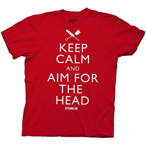 Shaun of the Dead Keep Calm and Aim for the Head Red T-Shirt